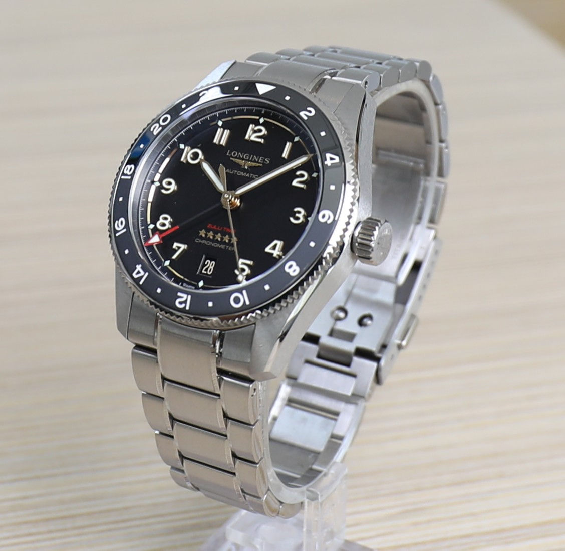 Longines Spirit Zulu Time - Titanium - 39mm - GMT - Ceramic Bezel