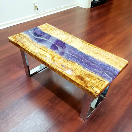 Geode River Table | Wood and Resin Furniture | HalfBakedArt