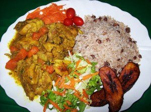 THUR & FRI: Curry chicken with rice and peas and 1 side image