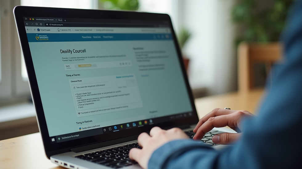 Close-up view of a laptop screen showing a student council application form