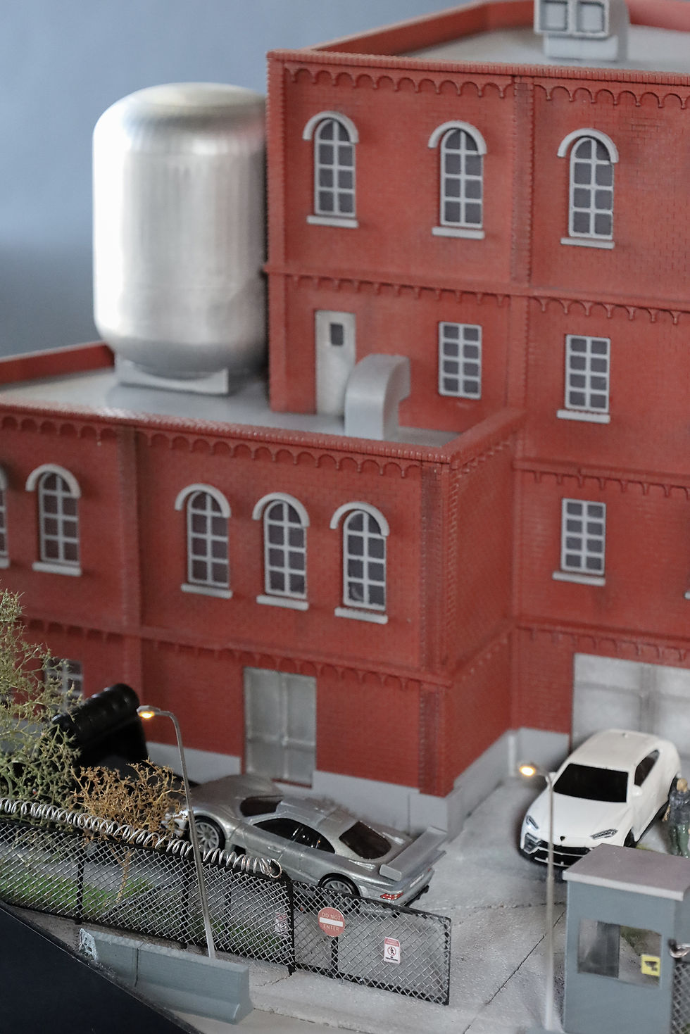 Miniatură: Dioramă Display-Clădire industrială-machete 1:64-350x600mm