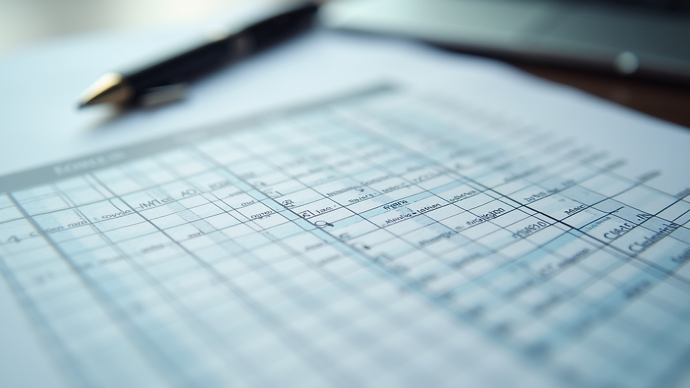 Eye-level view of an Excel sheet with merged cells and centered headings