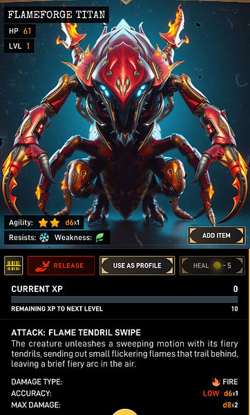 Flameforge Titan warcodes barcodearchive