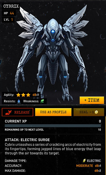 Cybrix creature created in warcodes for barcodearchive