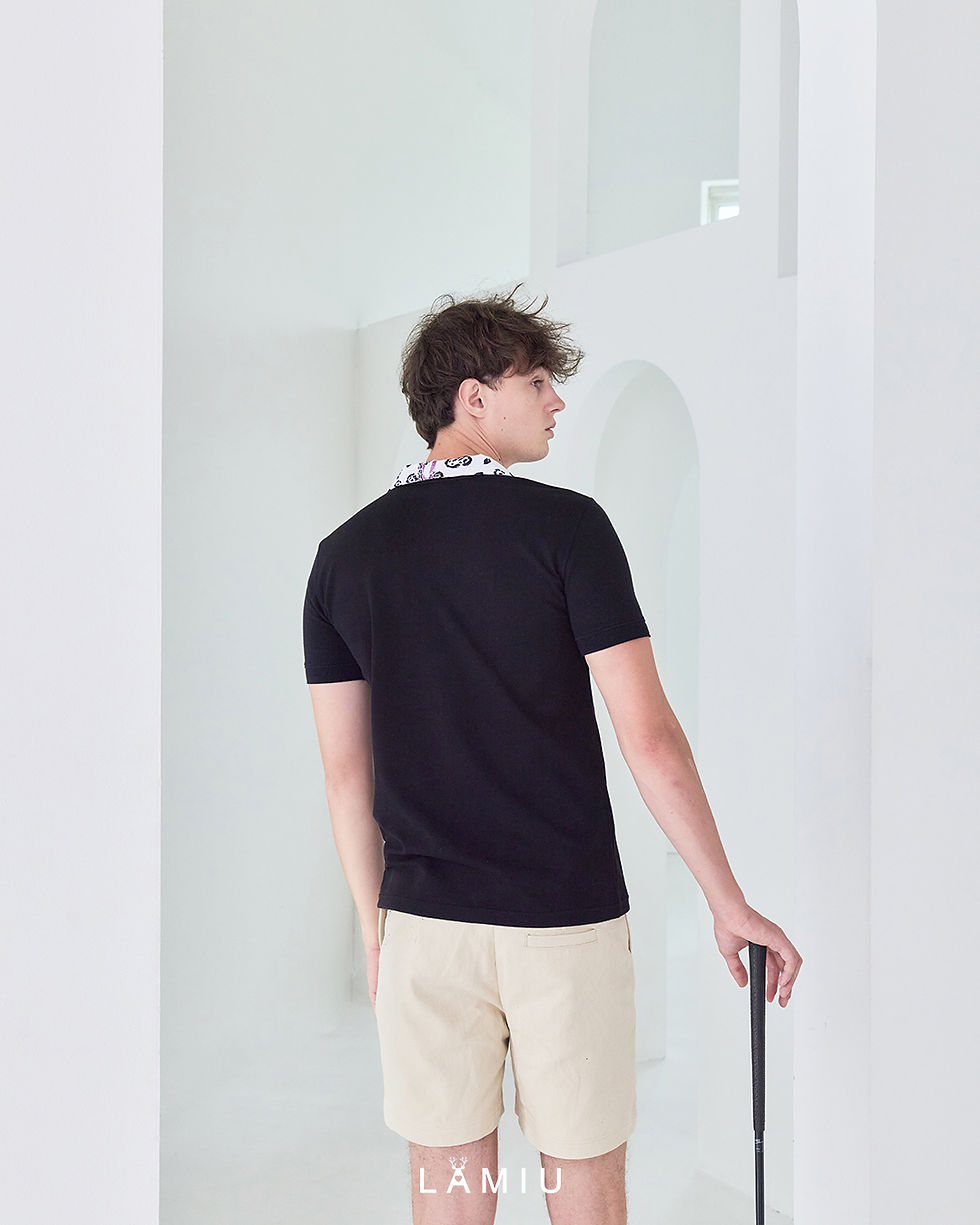 ภาพขนาดย่อ: Snow Leopard Polo Shirt with Print Collar