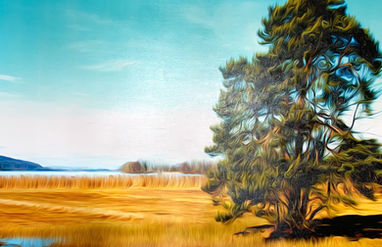 a big tree created withe a lot of different elements on a canvas done by George Maxwell