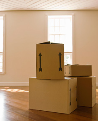 Cajas de cartón apiladas