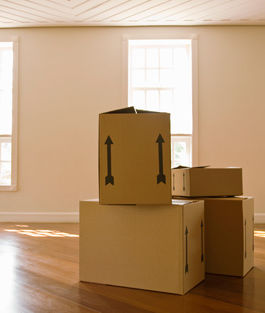moving boxes in an empty house