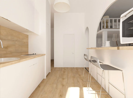 My sweet home concept - Vue réaliste cuisine - Studio place de Pologne