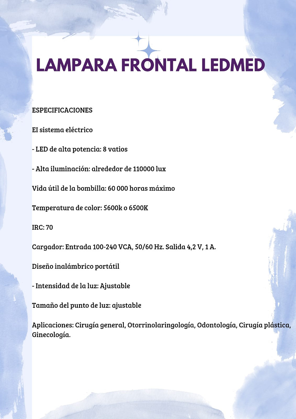 Miniatura: LAMPARA FRONTAL LEDMED