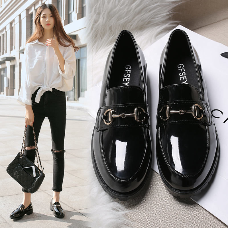 Thumbnail: Women's Thick-Soled British Style Casual Shoes