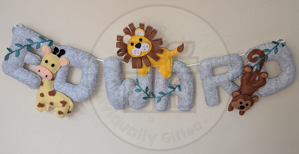 Edward - giraffe, lion & monkey garland
