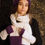 Miniature : Mitaines Violette  bicolore Ecru/Violet