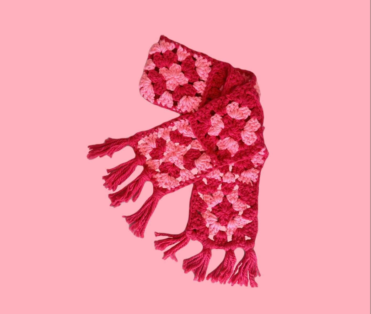 Chunky Granny Square Scarf