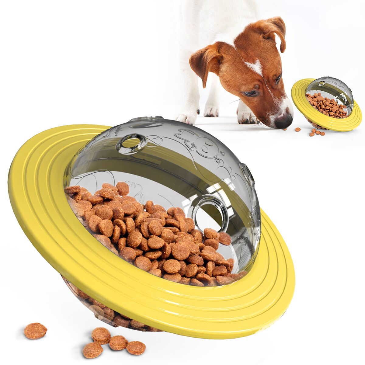Rotating Disc Dog Toy - Bite Resistant Interactive Frisbee