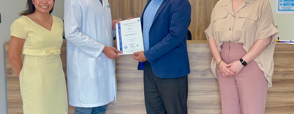 key sineo packaging employees receving HARA certification from TUV SUD Middle East 
