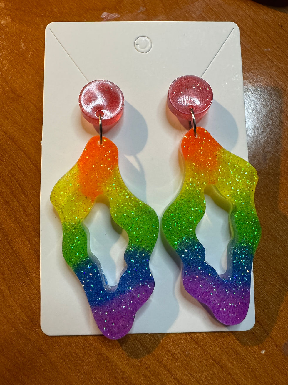 Thumbnail: Pride Stud Groovy Earrings, LGBTQ Pride Rainbow