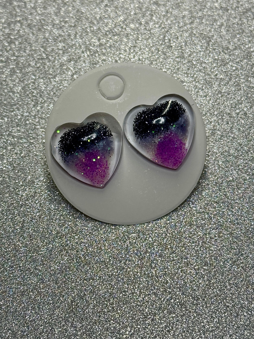 Thumbnail: Handmade LGBTQIA+ Pride Heart Stud Earrings