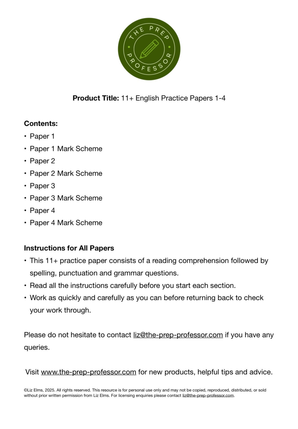 11+ English Practice Papers Bundle of 4