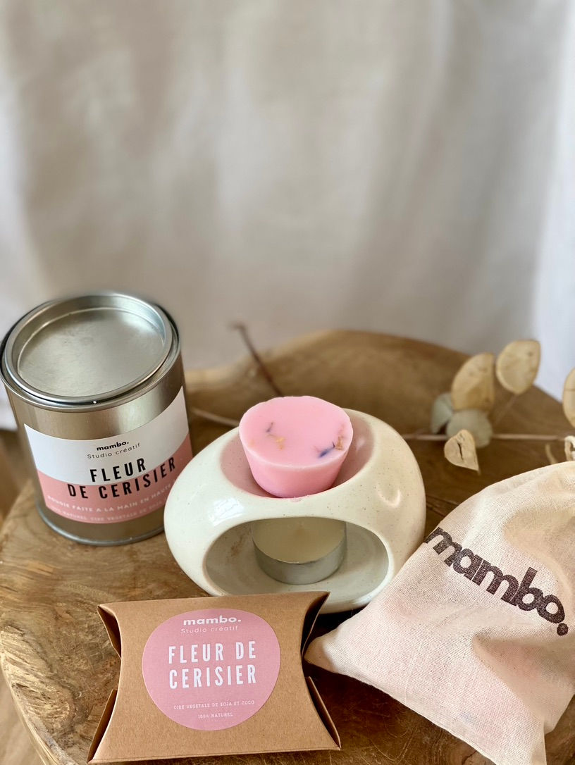 Miniature : Fondant parfumé Fleur de Cerisier – Cire végétale artisanale