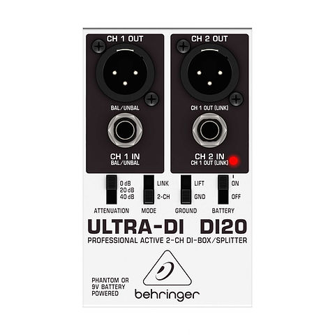 Direct Box Ativo Behringer DI20 | Carioca Instrumentos Musicais
