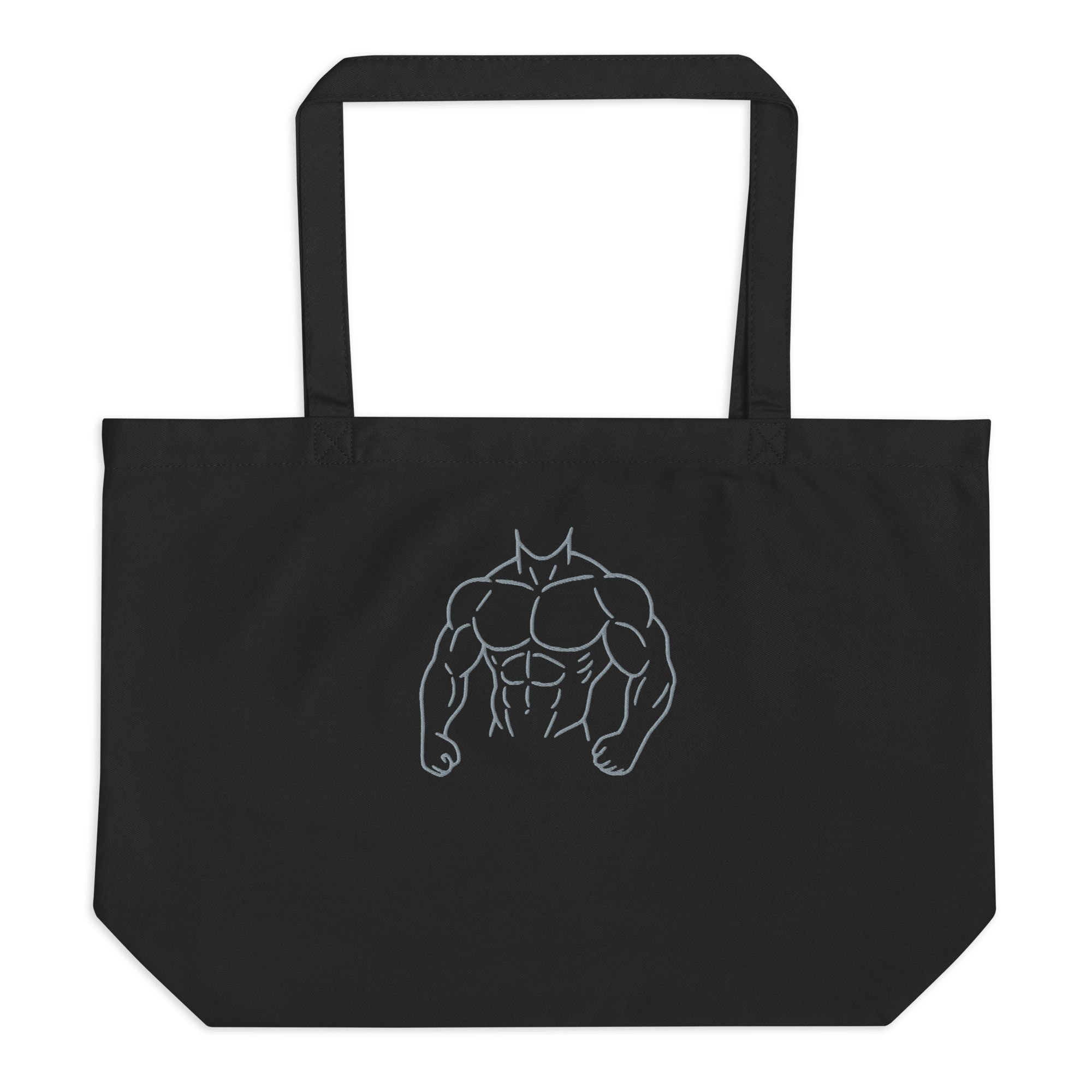 Organic Cotton Large Tote Bag – For Him, Bodybuilder Design, Eco-Friendly