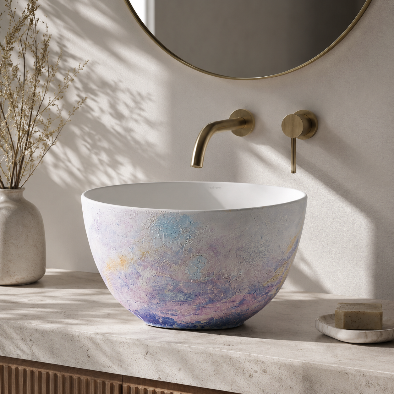 Handbemaltes Designer-Aufsatzwaschbecken aus Porzellan