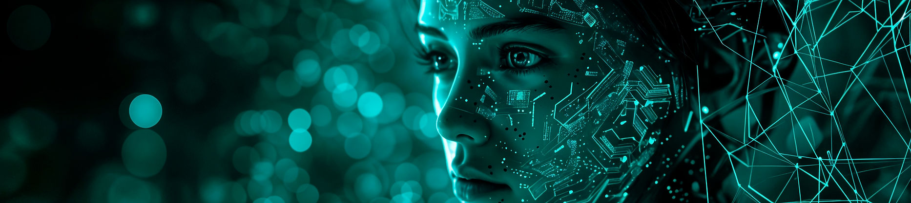 Fondo tecnológico con inteligencia artificial y redes digitales para cursos online