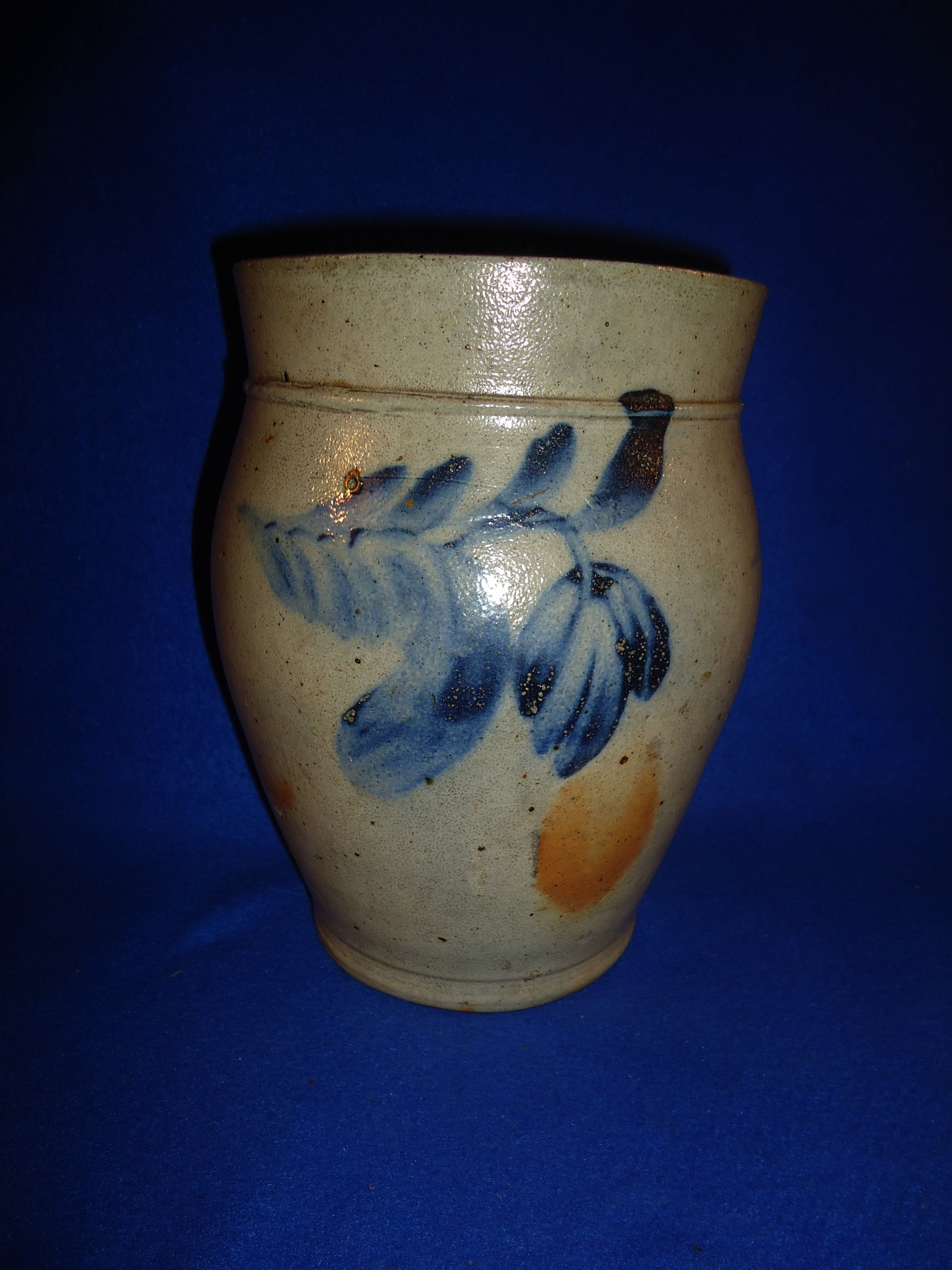 Circa 1860 Ovoid Jar with 3 Tulips, att. Richard Remmey of Philadelphia #5156