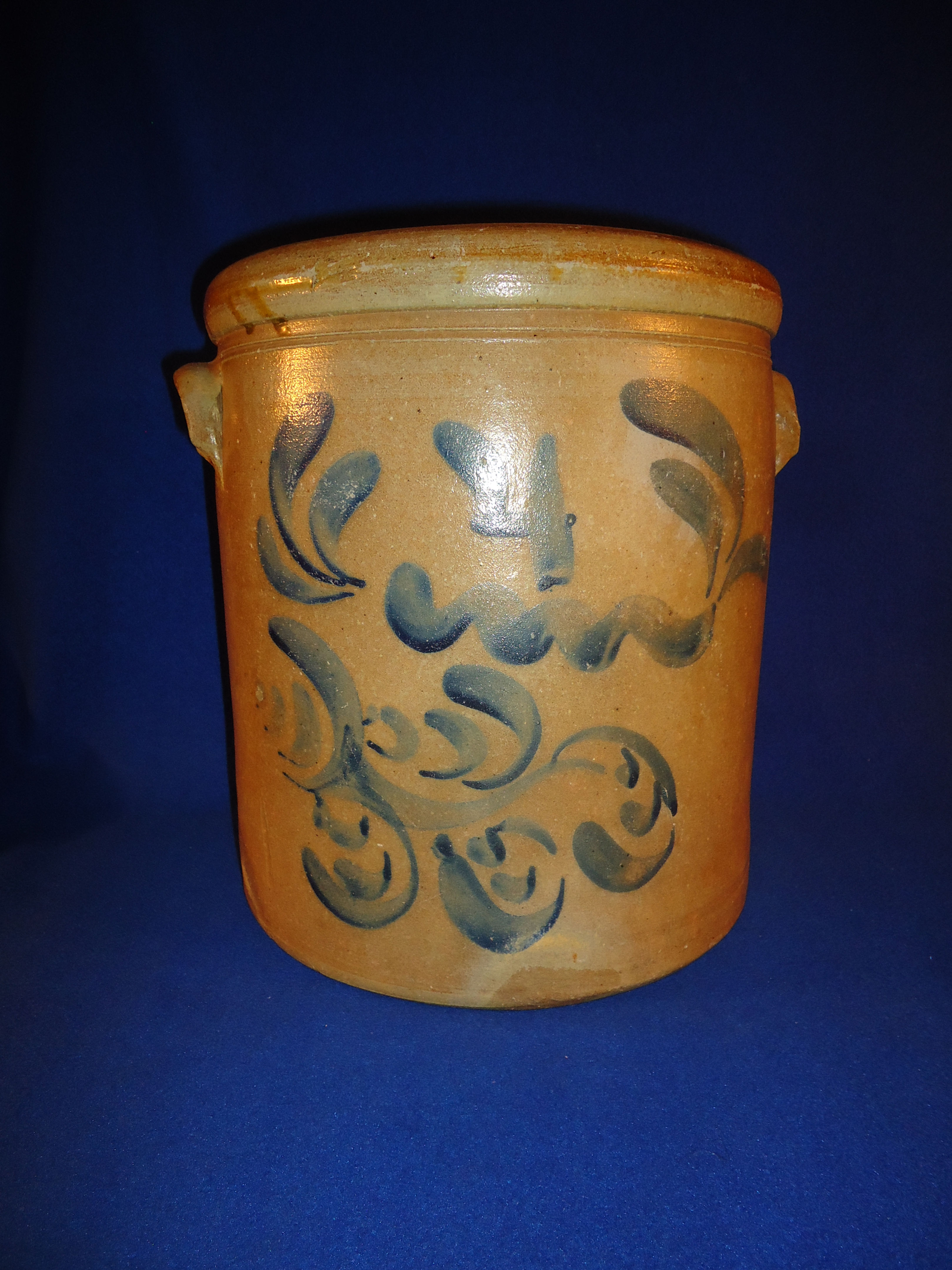 4 Gallon Stoneware Crock with Unique Decoration, att. Ohio #11519