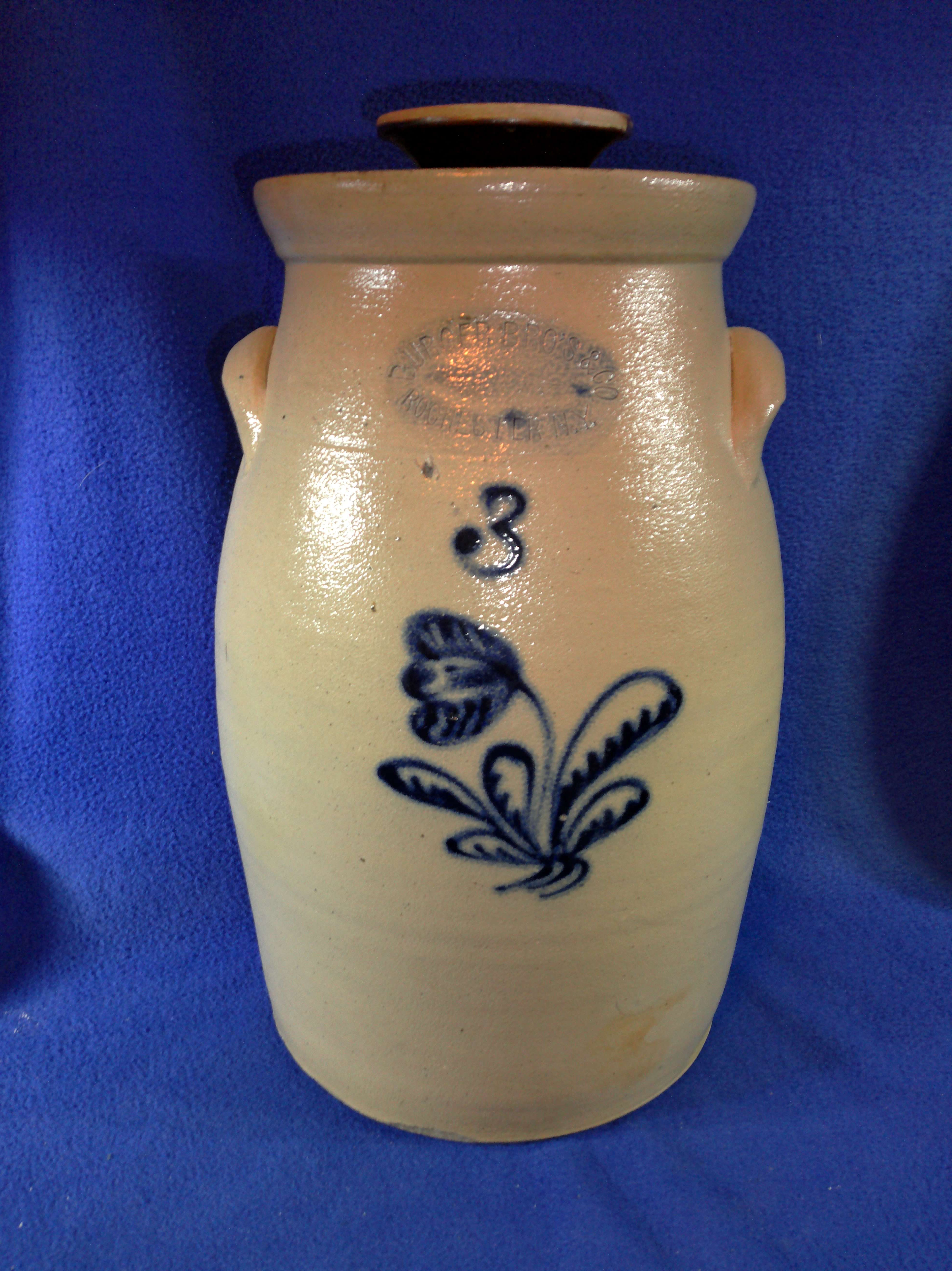 Burger Brothers, Rochester, New York Stoneware with Tulip #12872