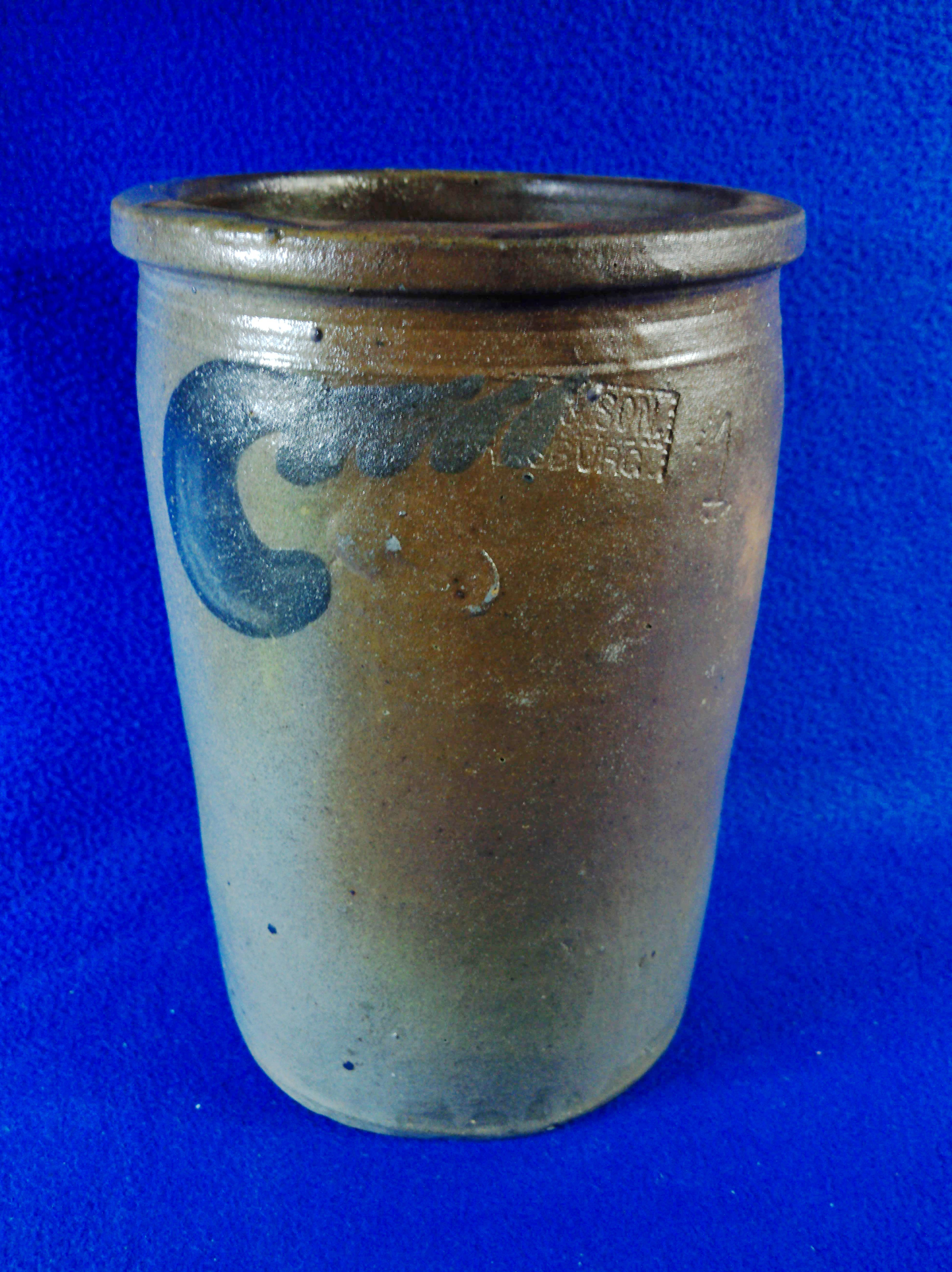 S. Bell & Son, Strasburg, Virginia Stoneware Jar with Comma Vining #12770