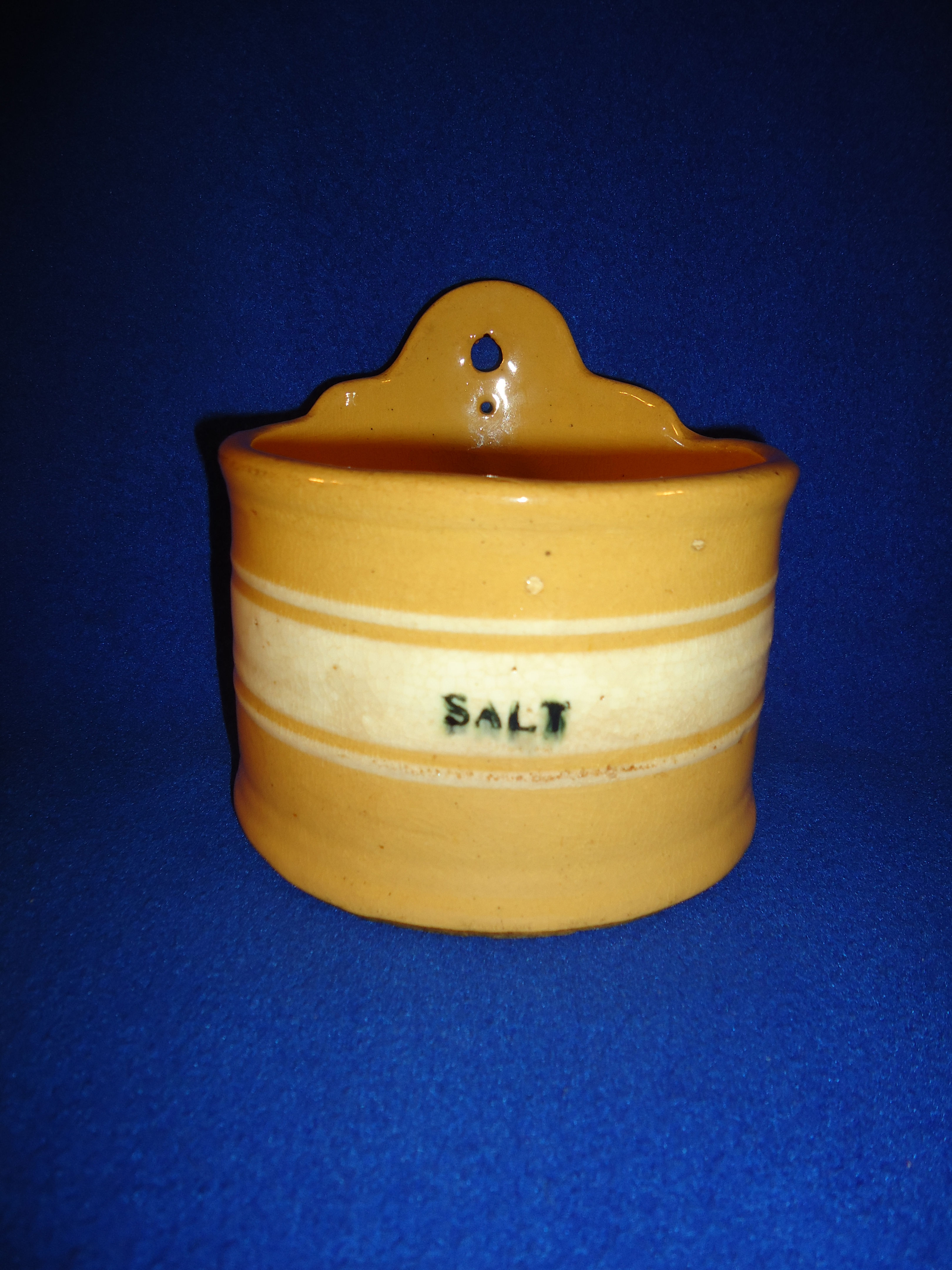 Yellow Ware Banded Salt Crock, Brush McCoy, Dandy Line, Zanesville, Ohio #3201