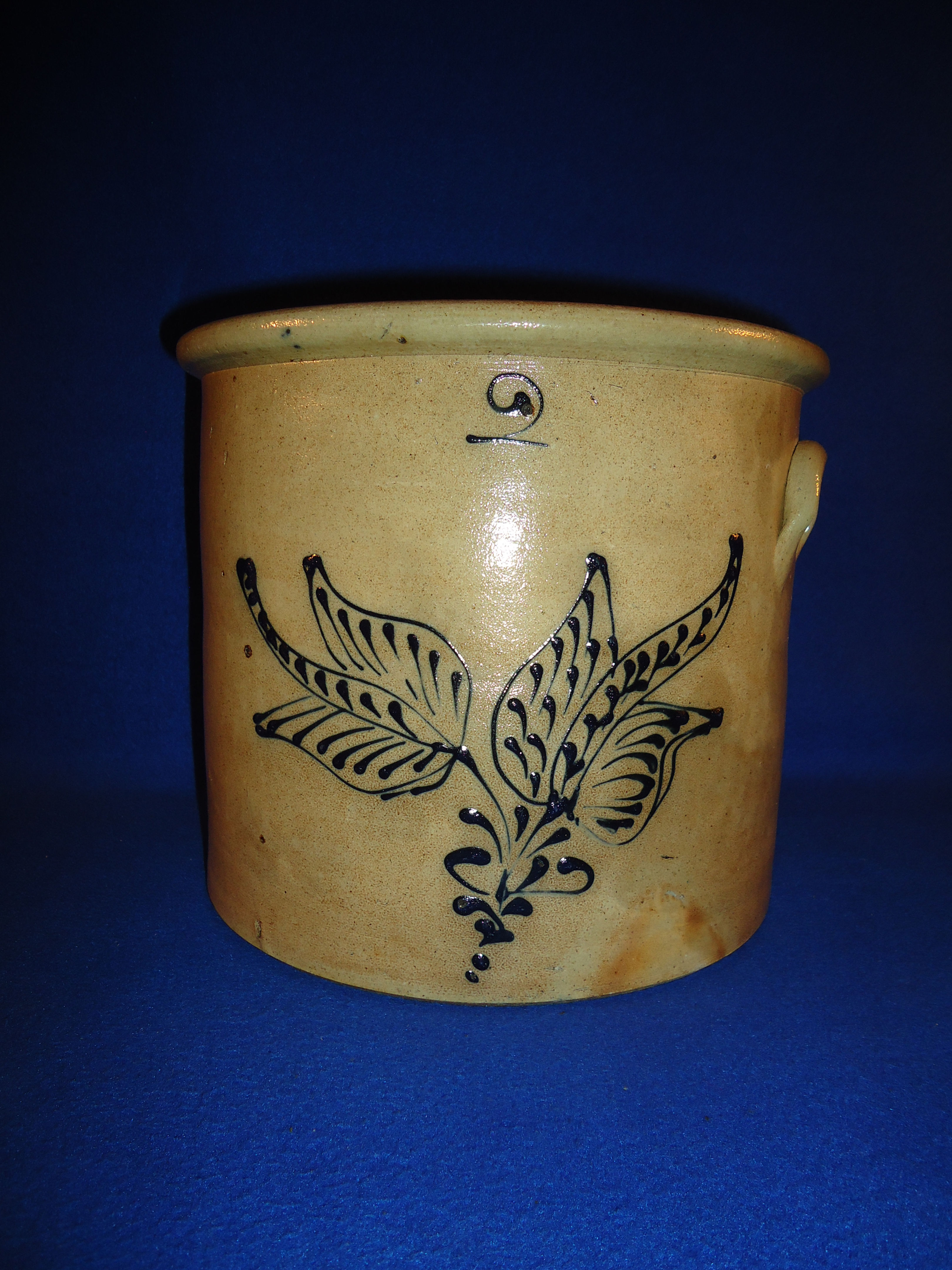 2 Gallon Stoneware Crock with Unusual Precise Floral, #4933