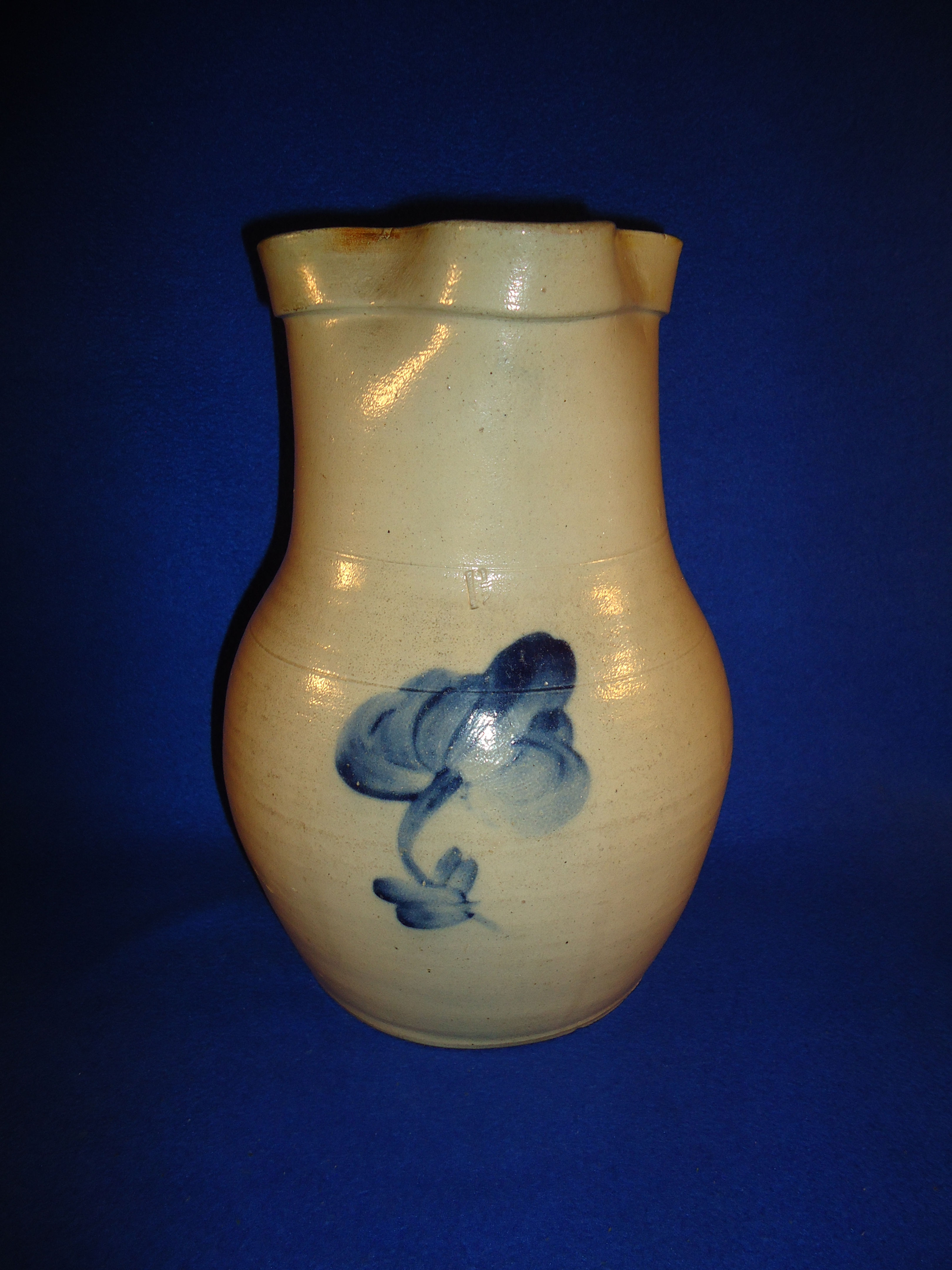 1 1/2 Gallon Stoneware Pitcher, Tulip; att. Smith Pottery of Connecticut #10239
