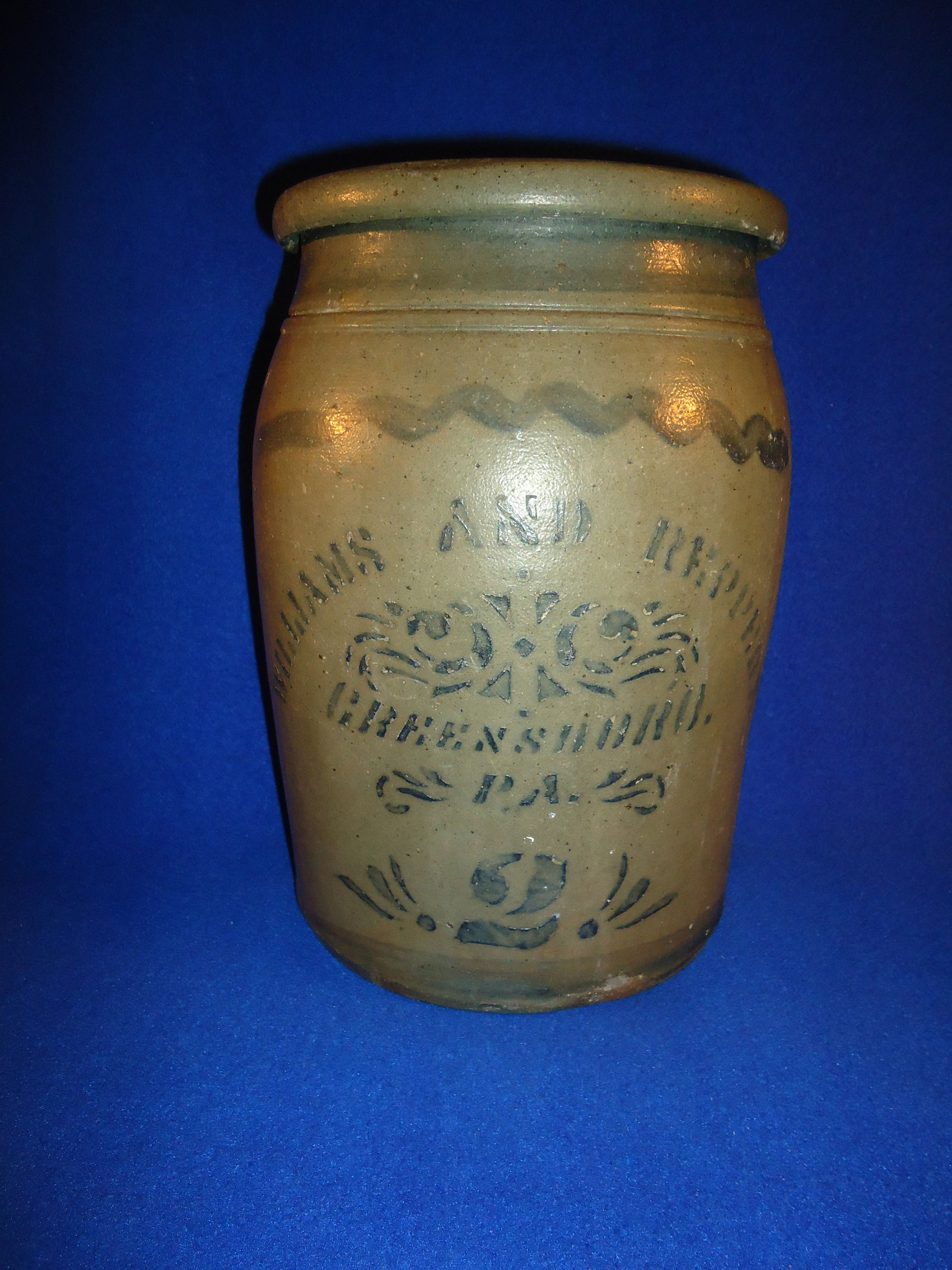 Williams and Reppert, Greensboro, Pennsylvania Stoneware 2g Jar #10633