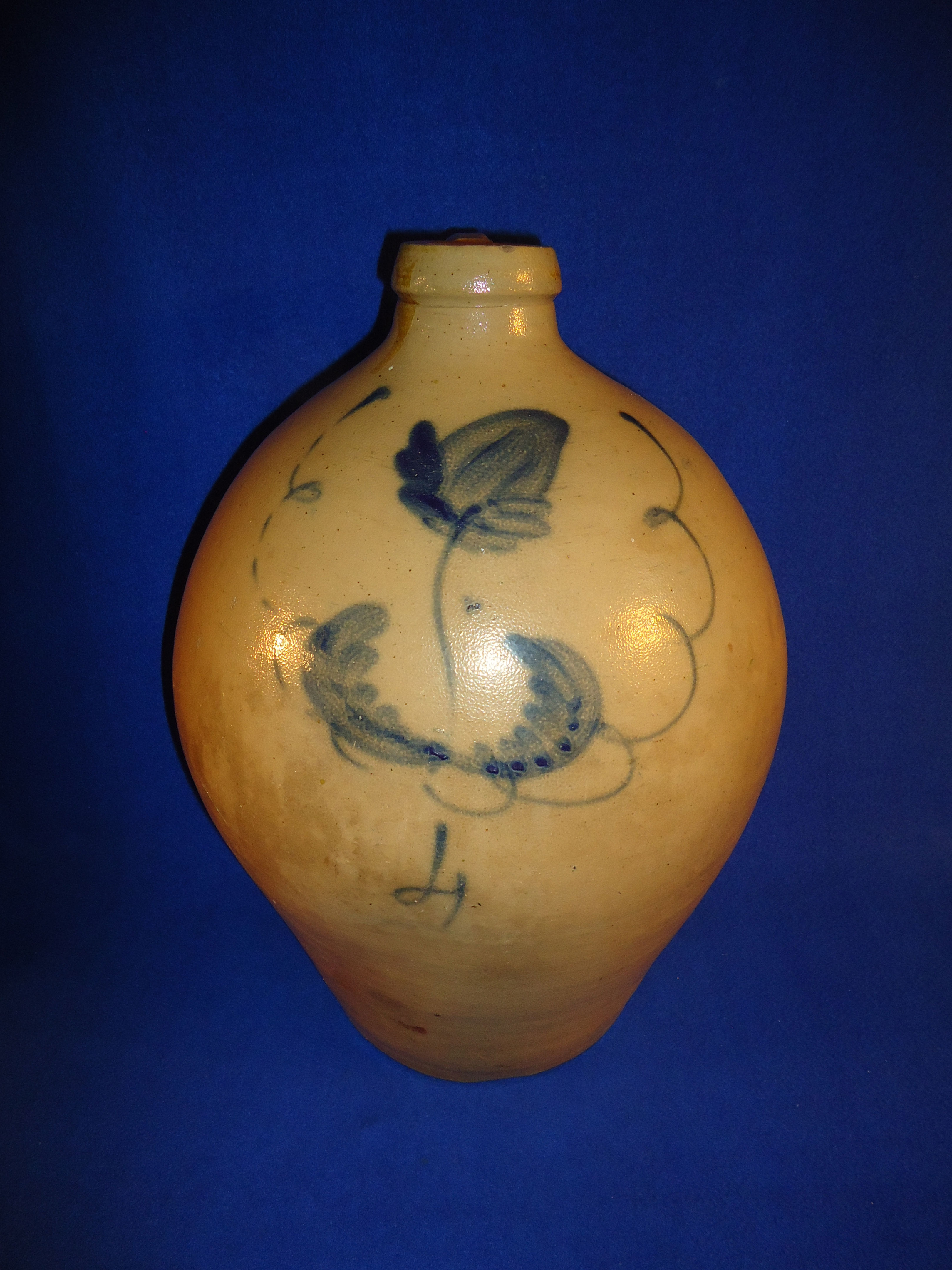 Large Ovoid Jug with Tulip; att. Ingell of Taunton, Massachusetts #11077