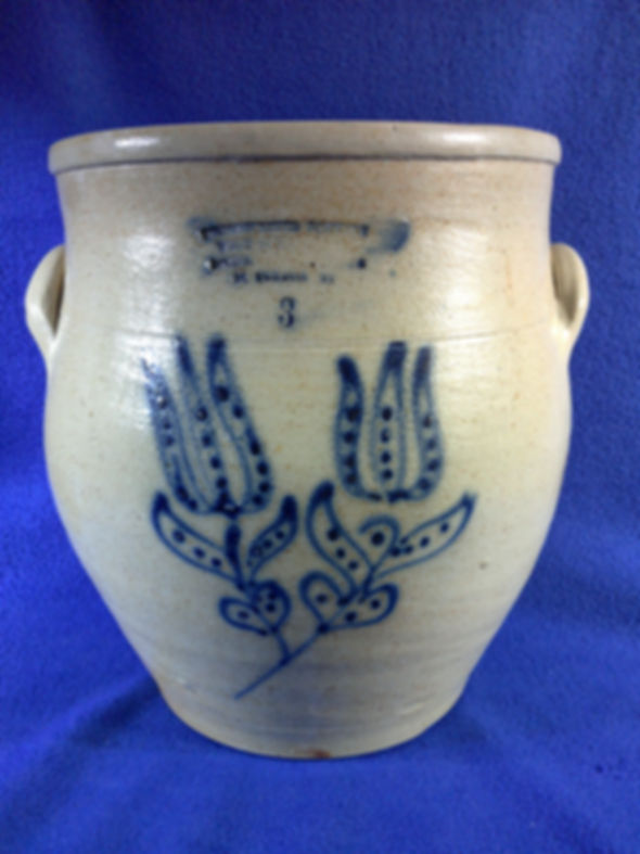 Hudson River Pottery Stoneware 3 Gallon Cream Pot with Tulips #12340