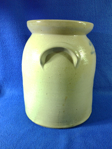 J. Fisher, Lyons, New York Stoneware Preserve Jar with Tulip