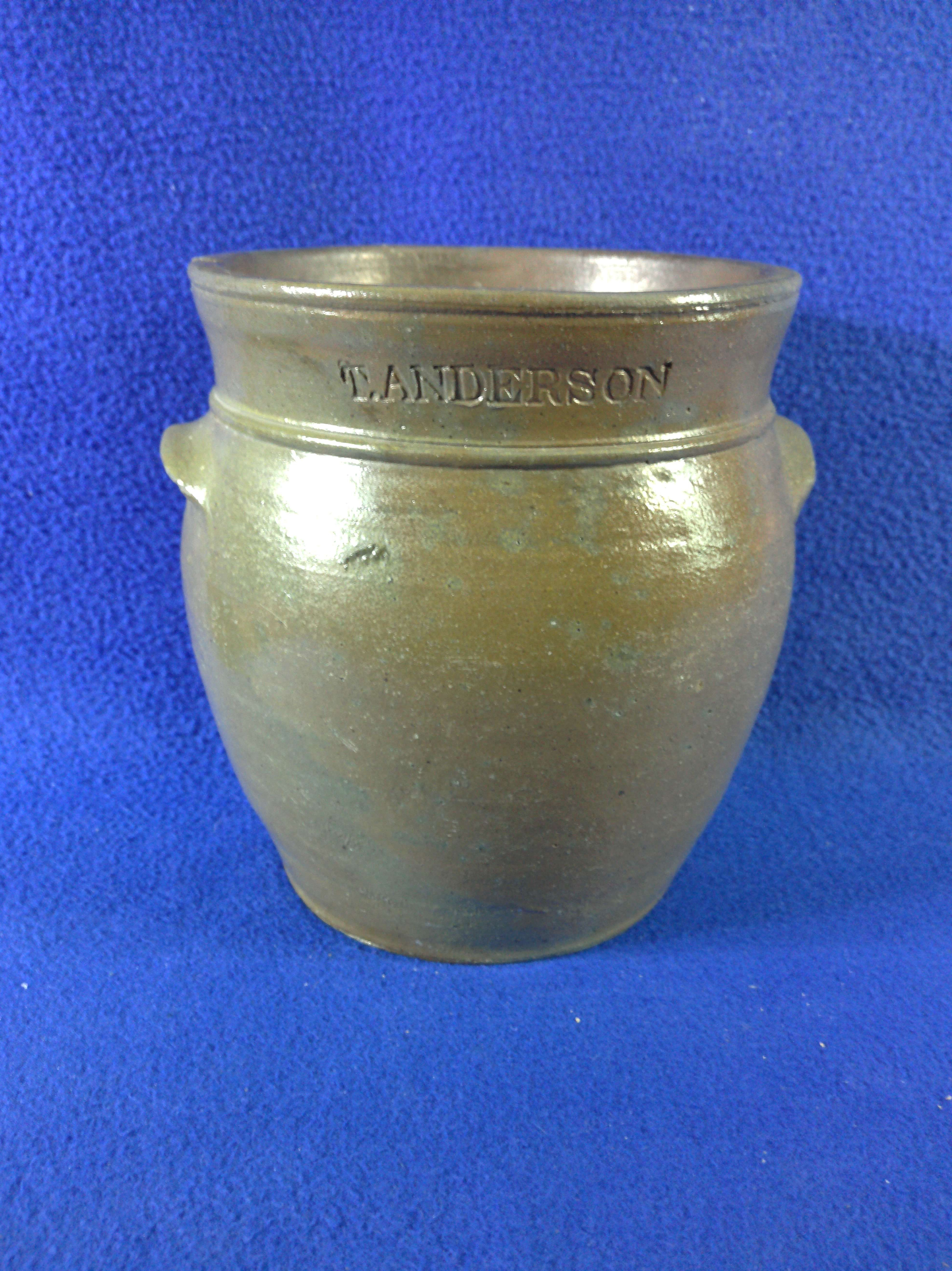 T. Anderson, West Lebanon, Pennsylvania Stoneware 1/2 Gallon Jar #12739