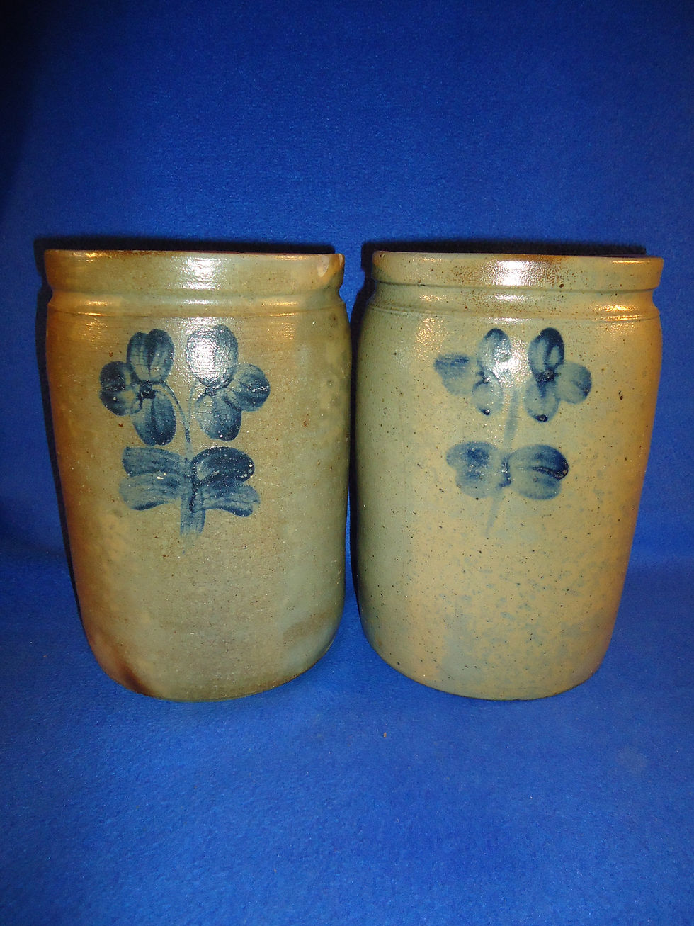 2 Baltimore Stoneware Jars with Clovers for 1 Money #9397