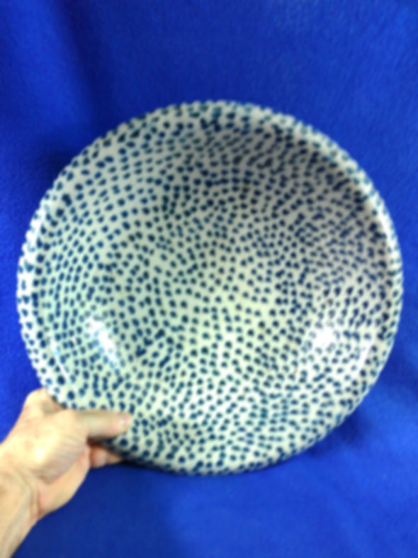 Rare Blue and White Stoneware Wash Bowl #12454