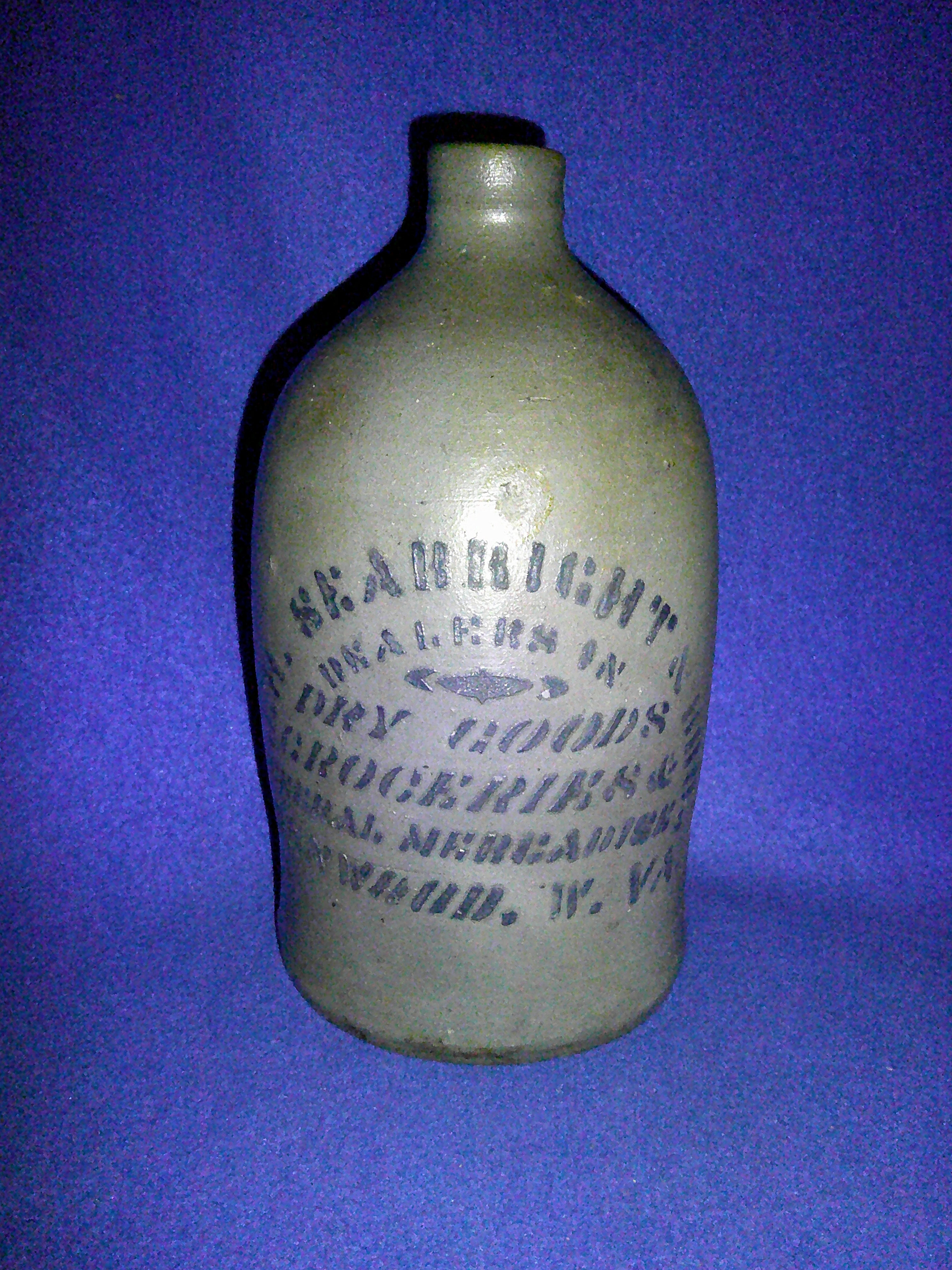 C. H. Seabright, Benwood, West Virginia Stoneware 1/2g Merchant Jug #12022
