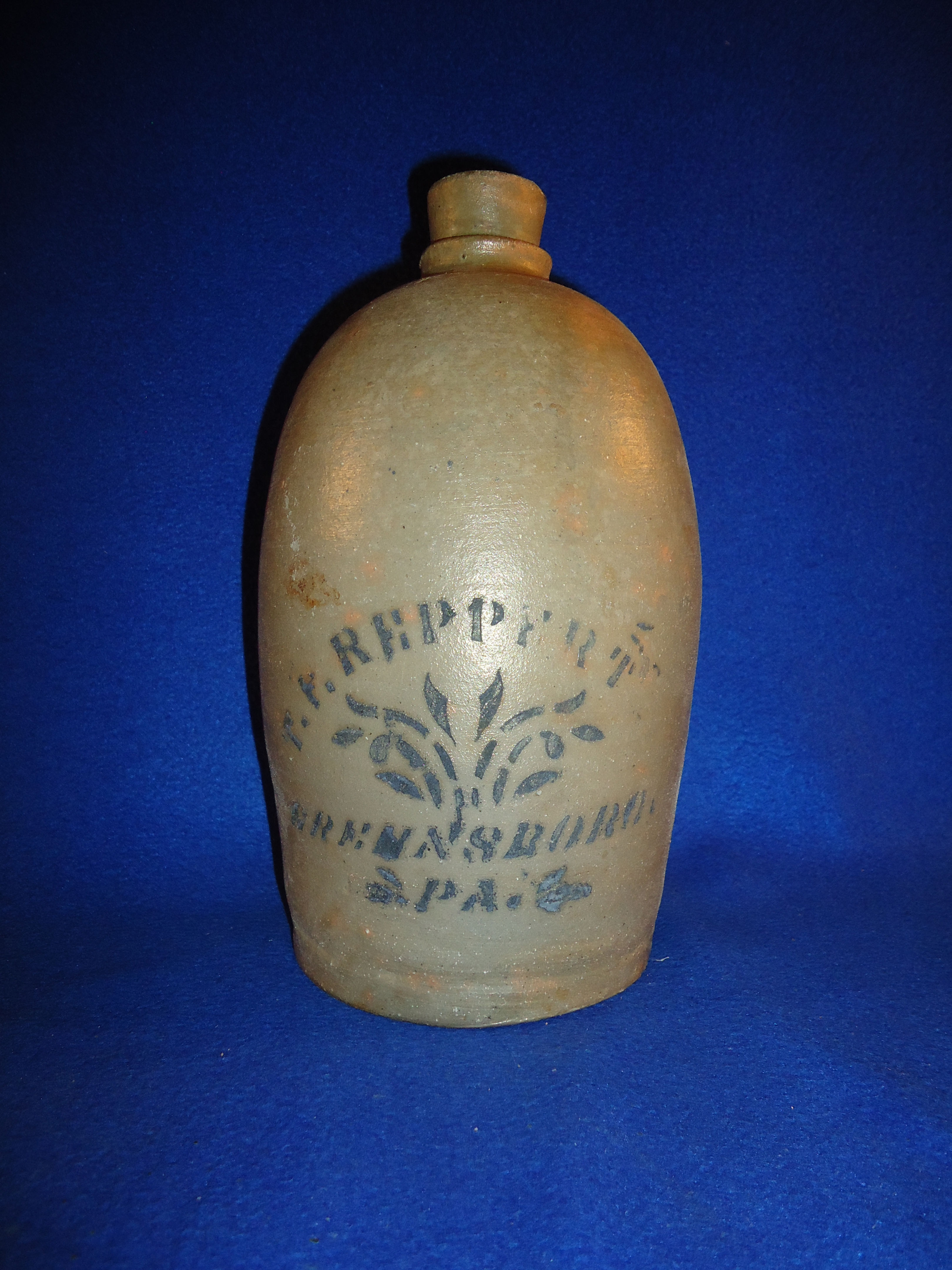 T. F. Reppert, Greensboro, Pennsylvania Stoneware 1g Jug #10011