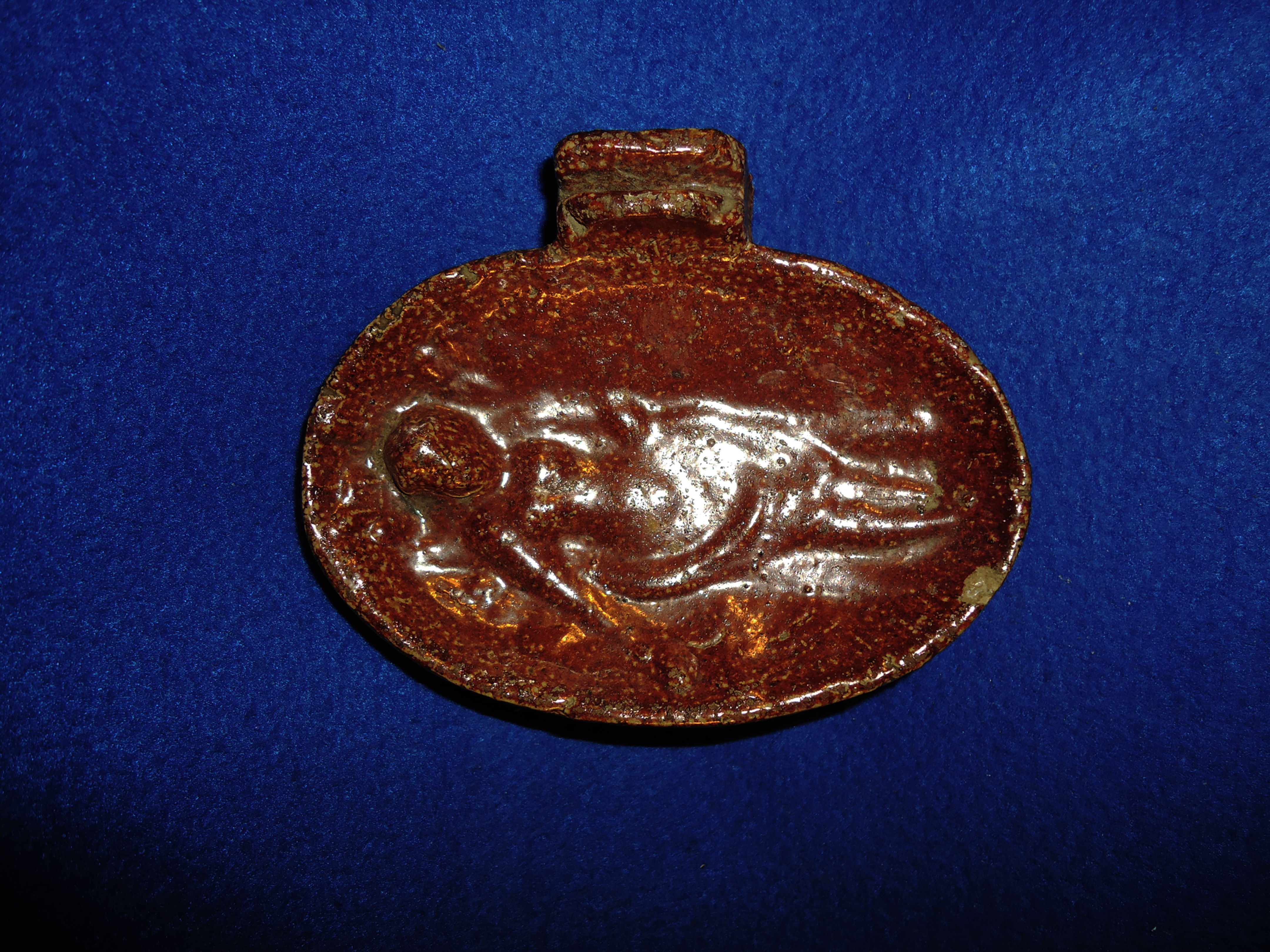 Sewer Tile Ashtray with Relief of a Woman in a Flowing Gown #2508