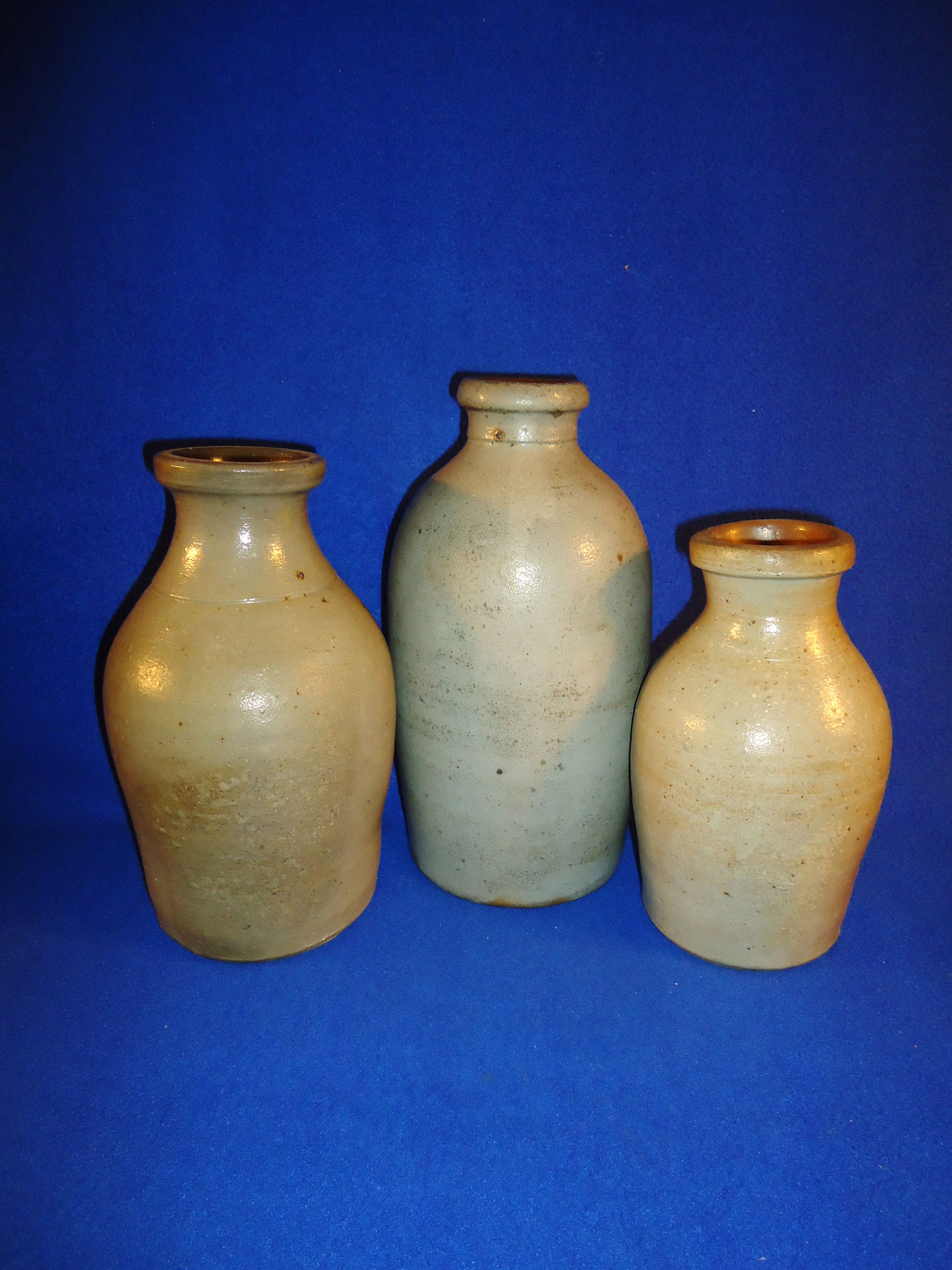Grouping of Mid-19th Century Stoneware Salt Glaze Bottles #10137