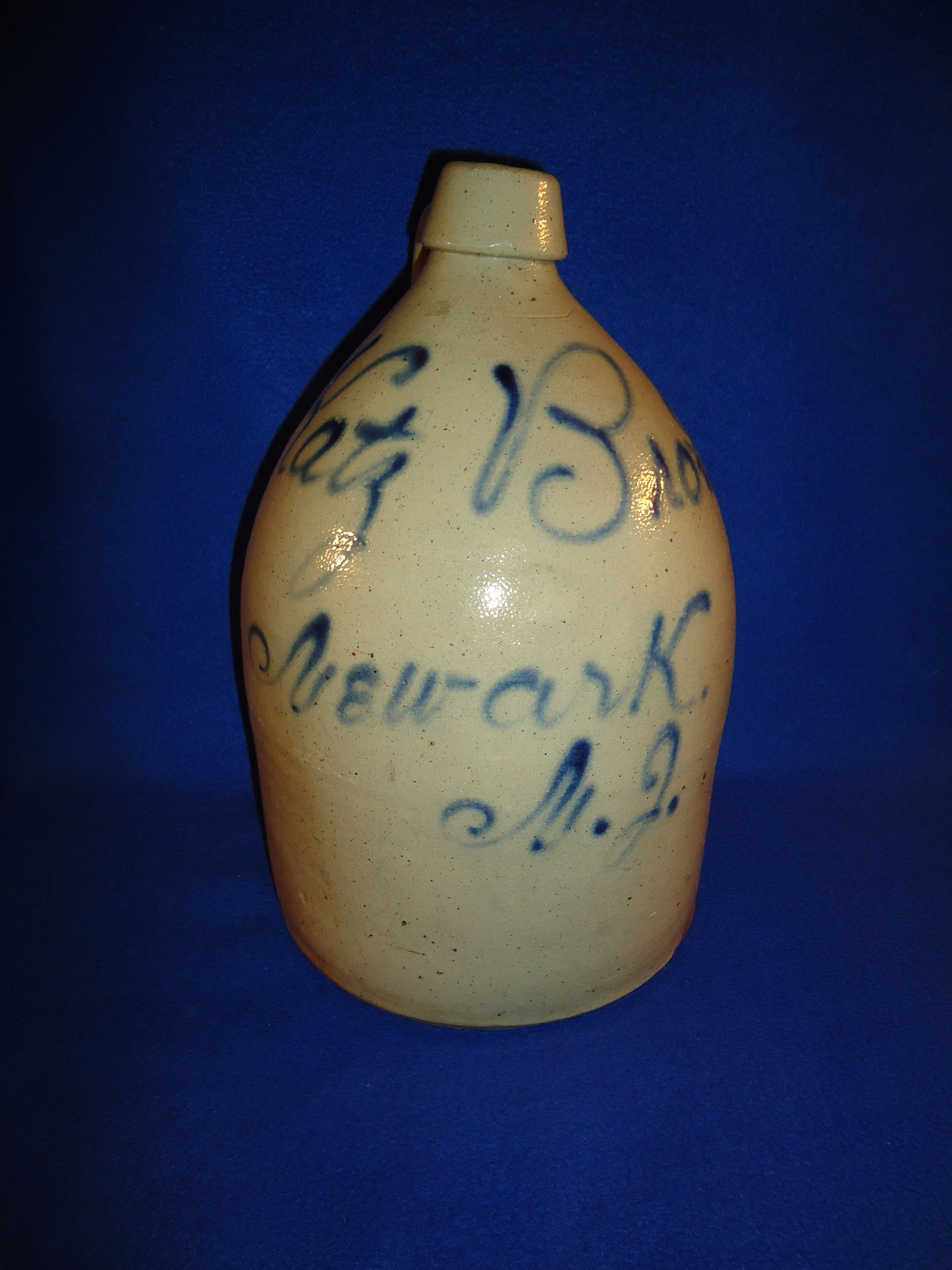 Katz Bro's, Newark, New Jersey Stoneware Merchant Script Jug #8851