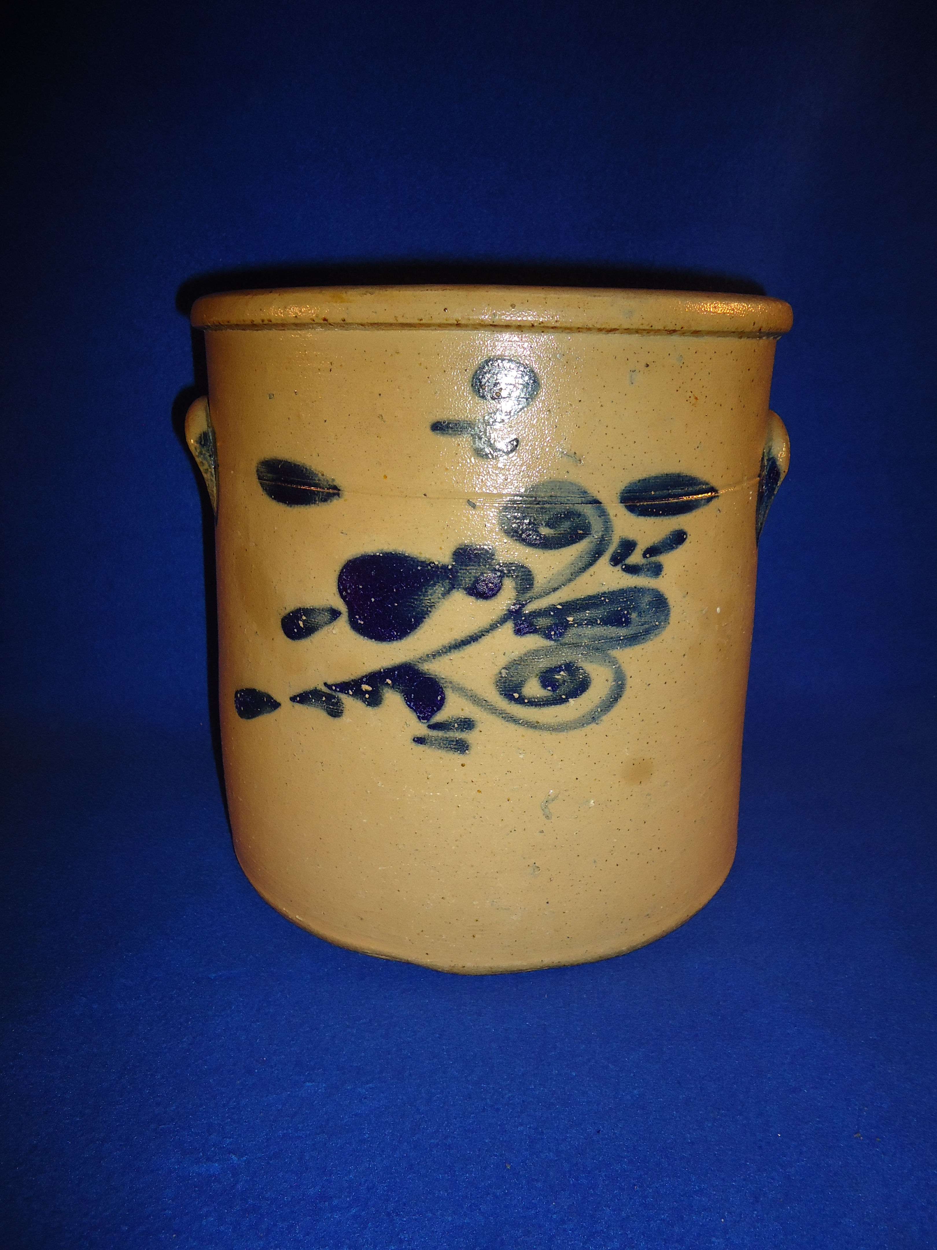 2 Gallon Stoneware Crock with Fancy Floral, att. Rowley of Ohio #7778