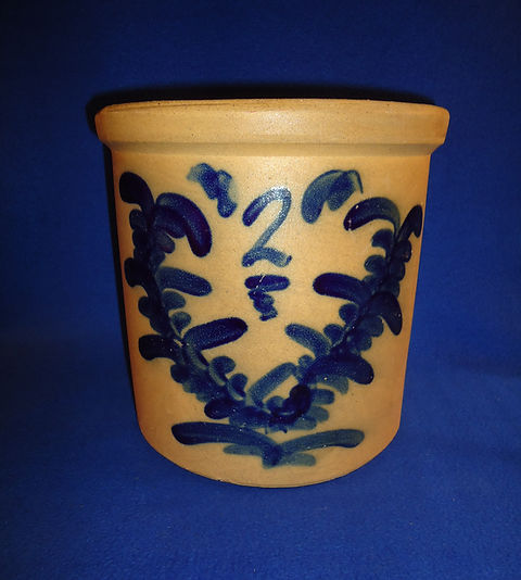 Beaumont Brothers Pottery Stoneware 2 Gallon Crock with Wreath