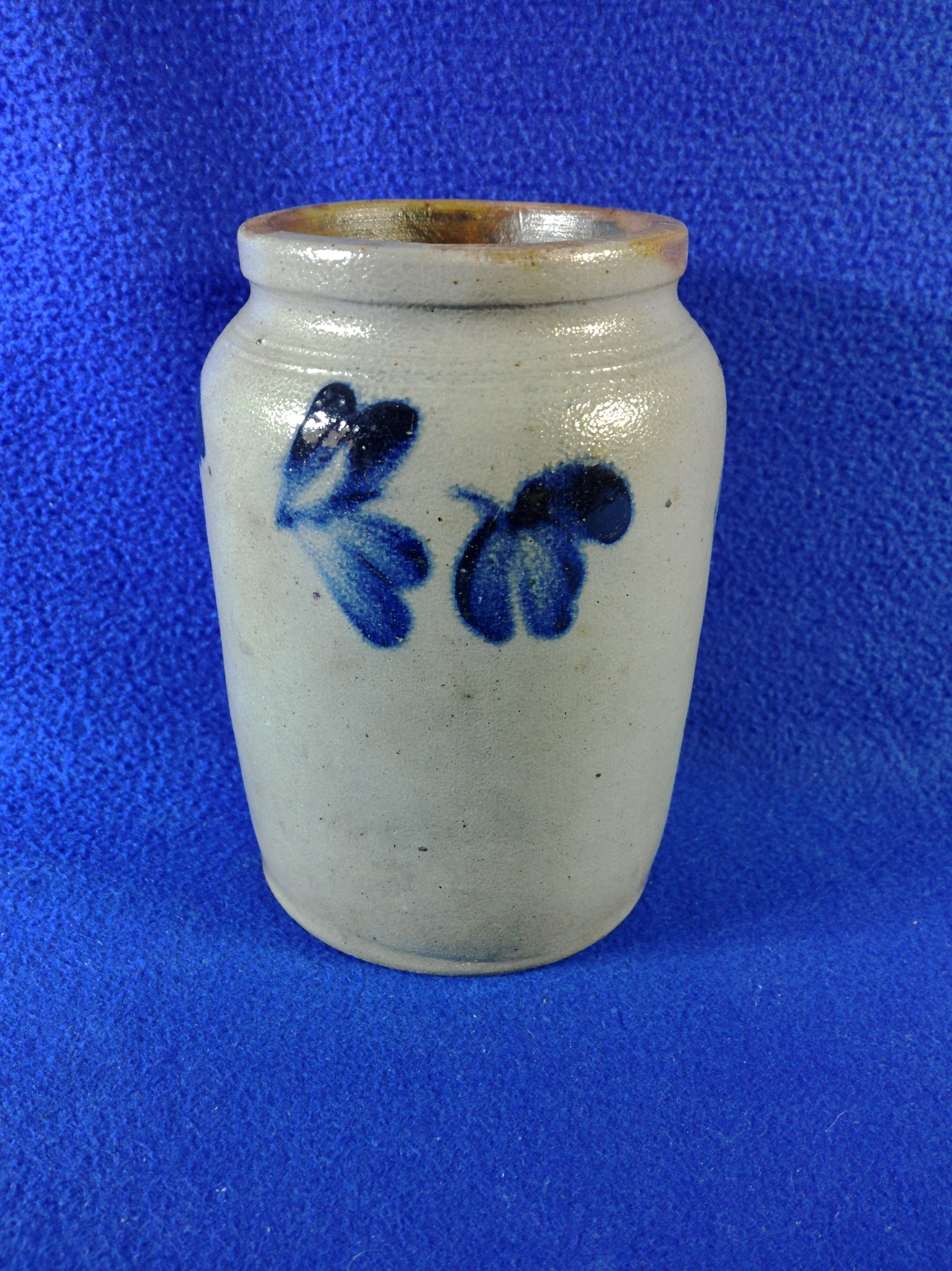 7" Stoneware Floral Jar, att. Richard Remmey, Philadelphia Pennsylvania #12549